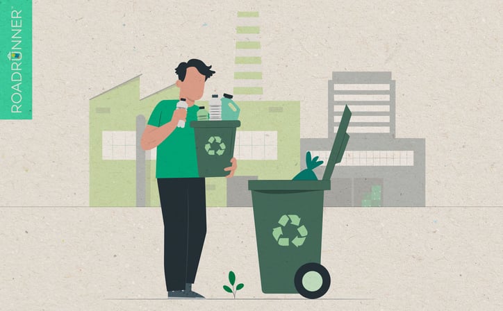 an employee practices better waste and recycling management skills