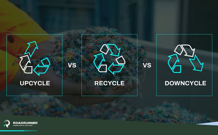 what's the difference between upcycling, recycling, and downcycling