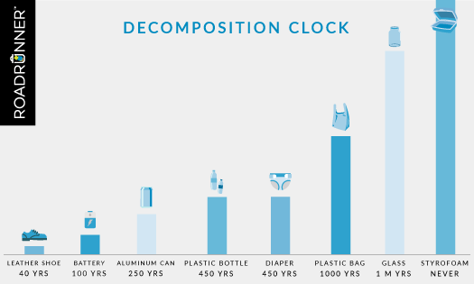 infographic on the decomposition of materials